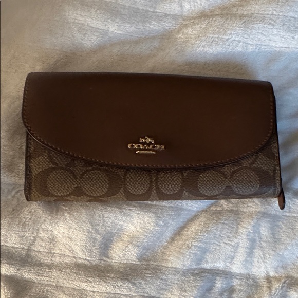 Coach Handbags - Coach Dark Brown Signature Wallet